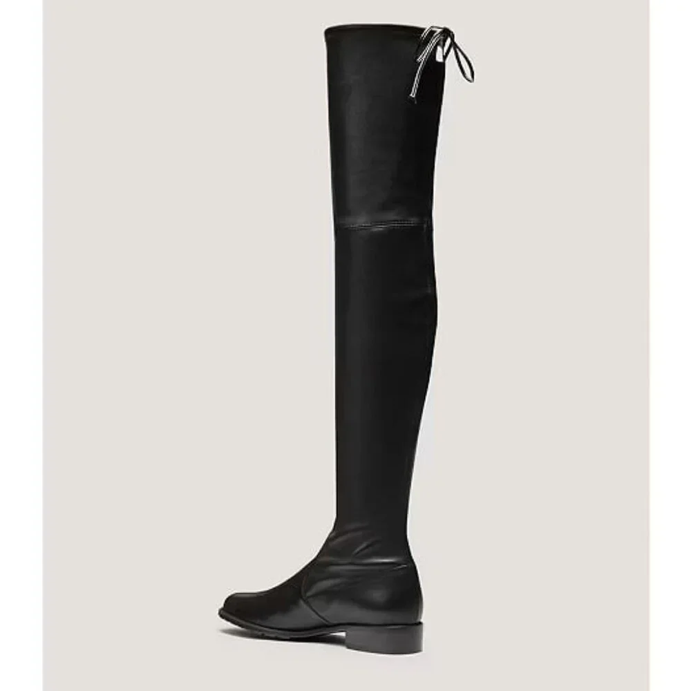 STUART WEITZMAN Lowland Leather Over The Knee Boots Black 5.5 MSRP $950 NWOB